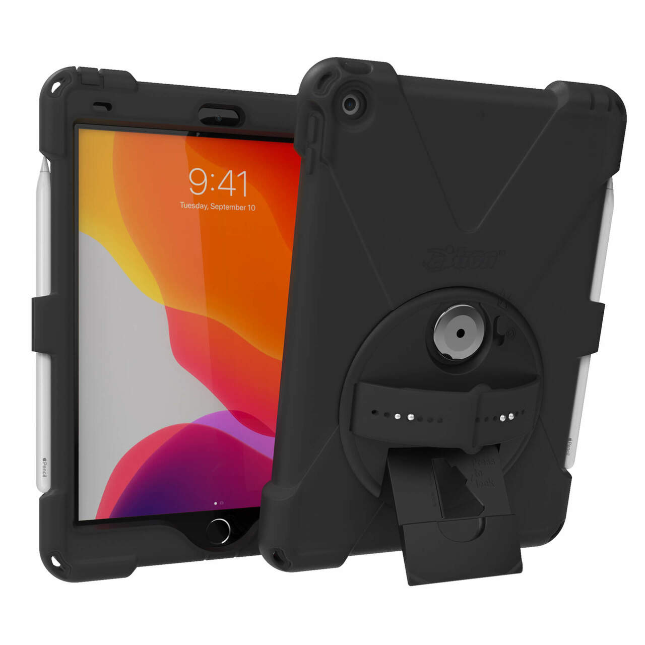Coque pour iPad 10,2 Pouces Modèle 2021/2020/2019 (9ème/8ème/7ème Génération)  avec Porte-Stylet, Étui Housse Mince Tablette avec Dos en TPU Souple,  Réveil/Veille Automatique (Noir)