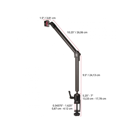 The Joy Factory - Module tablette universel VESA 100 MagConnect - Support Tablette Fixation tube Fauteuil Roulant 2 Bras Longs